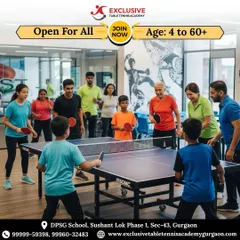 We truly believe table tennis is for everyone. This graphic represents our commitment to training players of all ages, from young children aged 4 to seniors over 60, creating a diverse and energetic community at our academy.
