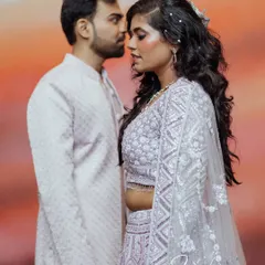 An intimate portrait with a soft, romantic feel. I use gentle lighting and close framing to create a sense of closeness and affection in your engagement photos.
