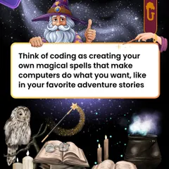 A fun and magical take on coding! I explain it as creating your own magical spells that make computers do what you want. Which Harry Potter character do you think would be the best coder?