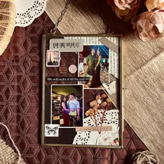 Vintage glass frames are indeed the perfect and cutest gifts. This one is styled with dried flowers, stamps, and handwritten notes for a truly personal and aesthetic feel.
