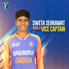Another star from our academy, Shweta Sehrawat, was appointed Vice-Captain of the India 'A' Women's Squad. We are dedicated to developing leaders and are proud to be a part of her incredible journey in women's cricket.