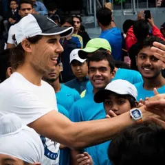 That smile says it all. A throwback to the day I got to see and even rally with the legend, Rafa Nadal. An unforgettable experience.