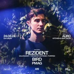The official poster for my show with Rezident from Berlin. I love opening for international artists, and this gig at Auro was a chance for me to share my softer, more mesmerizing side.