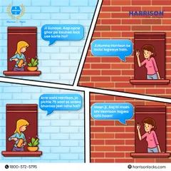 Good advice travels fast. This comic strip illustrates a simple truth: for 75 years, Harrison has been the trusted name in home security, a recommendation passed from one neighbor to another.