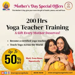 Our Mother's Day special offer, with up to 50% off our 200-hour Yoga Teacher Training. It's a gift of health, peace, and self-love that every mother deserves.