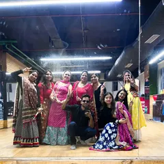 A mirror selfie capturing the fun and camaraderie of our Navratri Garba class. These workshops are as much about community as they are about dance.