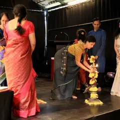 The auspicious lamp lighting ceremony, marking the inauguration of our conference on 'Puppet Traditions and Innovations'. It is a moment of prayer and gratitude before we delve into discussions on preserving and evolving our art form.