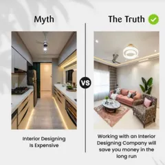 A common myth is that hiring an interior designer is expensive. The truth is, working with a professional company like ours saves you money in the long run by avoiding costly mistakes and ensuring quality.
