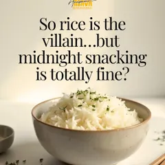 People often blame rice for their weight gain, but is it the real villain when midnight snacking is a regular habit? Let's focus on the real issues.