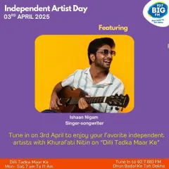 I was featured on 92.7 Big FM for Independent Artist Day. It was great chatting with RJ Khurafati Nitin and sharing my journey as a singer-songwriter on a major radio station.