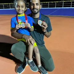 Like father, like daughter. Celebrating our wins together. It's a special feeling to share my passion for skating and the thrill of competition with her.