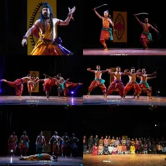 A collage capturing the dynamic range of our stage productions. From solo expressions of divinity to powerful group formations, our performances bring ancient stories to life for modern audiences at prestigious venues like IIT Delhi.