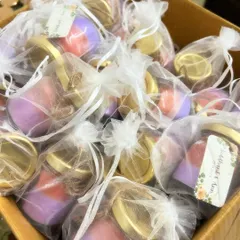 For large events, I can create budget-friendly bulk orders without compromising on the cuteness. These mini scented candles were packed in delicate organza potlis for a wedding, making them an easy and beautiful return favor.