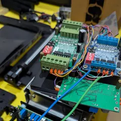 A close-up of the brains behind the bots. Our digital fabrication programs cover everything from using tools like 3D printers and laser cutters to creating the electronics that make things move.