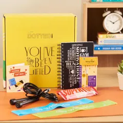 The perfect gift for a fitness enthusiast, this box includes a jump rope, resistance bands, a fitness journal, and healthy protein snacks to support their wellness journey.