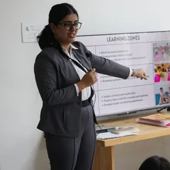 Here, another member of my team explains our different "Learning Zones" to parents. We work together to ensure families understand the purpose and benefits behind every aspect of our educational approach.