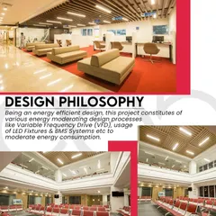 The interior waiting areas of Venkateshwar Hospital were designed for energy efficiency and patient comfort. I oversaw the implementation of systems like Variable Frequency Drive (VFD) and LED fixtures to moderate energy consumption while creating a soothing environment.