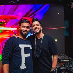 With fellow artist Shameless Mani, known as the "Trap King". I enjoy collaborating and sharing the console with other talented DJs to bring diverse sounds to the party.