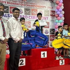 Here is one of our youngest champions, Advit Mishra, after winning the Delhi State U-7 Championship. We believe in nurturing talent from a very early age, providing a strong foundation for a successful badminton career.