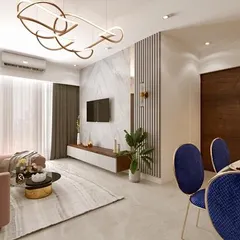 The initial 3D visualization for 'The Adobe' living and dining space. This is a crucial step where we align on every detail before execution begins.