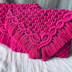 A pair of my pink beauties! I love making these clutches, and they are perfect for bridesmaids' gifts or just to treat yourself. The color is just so cheerful.