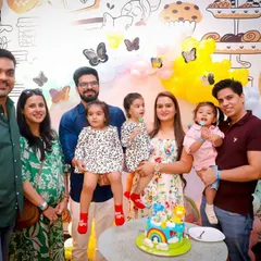 A wonderful group photo from Sia and Misha's second birthday. It's always a joy to see friends and family come together to celebrate these precious milestones.