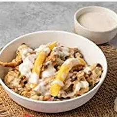 Trying to skip the bread? My shawarma bowl gives you all the good stuff: flavorful chicken, veggies, and my signature garlic sauce, all in one convenient bowl.