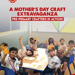 Our pre-primary students were in action for a Mother's Day craft extravaganza. This poster captures the joy and excitement as our youngest learners created handmade gifts, pouring their love into every piece of art for their mothers.