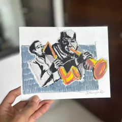 A monochrome painting with a pop of color, created as a gift for the iconic Candies Cafe in Bandra. This style is a fun way to play with focus and emphasis in a composition.