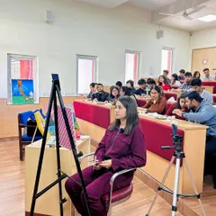 A glimpse from my first ever art workshop at Shaheed Bhagat Singh College. It was a joy to share my process and passion for painting with so many enthusiastic students.