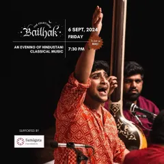 An event poster for an evening of Hindustani Classical Music at The Courtyard. I was happy to accompany a talented vocalist alongside Sarfaraz Khan on sarangi.