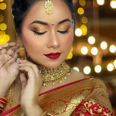 A candid-style shot of the bride, showing how the makeup and lashes look natural and beautiful in motion. The goal is always to create a look that is not only stunning up close but also photographs perfectly.