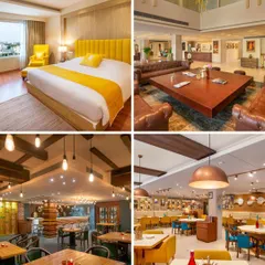 A glimpse into the vibrant interiors of the Bloom Boutique Hotel in Amritsar. For this project, I used bold colors, eclectic furniture, and unique lighting to create a lively, character-filled atmosphere that sets it apart.