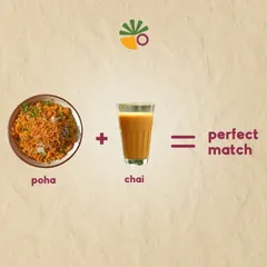 Is there a more perfect match than Poha and Chai? My Poha is made just right, light and fluffy with the perfect blend of spices, topped with sev. It's the ultimate comfort breakfast.