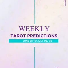 Title card for my Weekly Tarot Predictions series from June 28 to July 05, '25. A new week brings new energy and new insights from the cards.