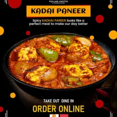 Our spicy Kadhai Paneer is a perfect meal to make any day better. Chunks of paneer and bell peppers are tossed in a thick, flavourful tomato-based gravy.
