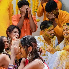 The best part of a Haldi is the joyful chaos. We get right in the middle of the action to capture candid moments of laughter and fun with friends and family.