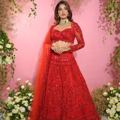 A full-length view of the sister of the groom's look. Our makeup ensures she looks polished and beautiful for all the wedding photos.