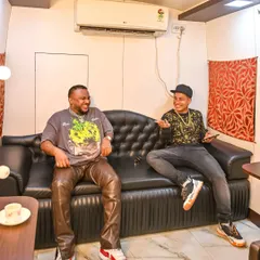 Chilling in the vanity van before a big show. Behind every massive event is a moment of calm, getting ready to bring the energy.