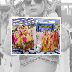 A creative collage celebrating the bride's fun and stylish attitude during her Mehendi and Haldi functions. It highlights the joy and personality of the event.