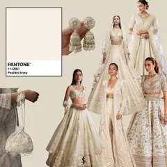 Another top color for 2025 is Pearled Ivory. This shade exudes elegance, sophistication, and timelessness, making it ideal for a classic or vintage-inspired wedding. It's a beautiful alternative to pure white.