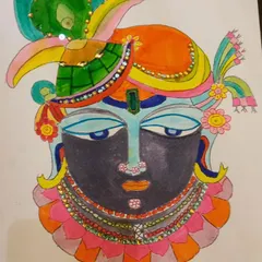 The use of sequins and fine-line details in this Pichwai art is just beautiful. I'm so proud of the work from my 7 to 10-year-olds.
