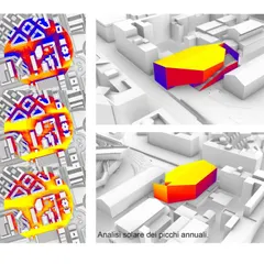 For the MAXXI building, I conducted an annual solar analysis to optimize the building's form and facade. This computational study informed the design to minimize heat gain while maximizing natural light, reducing the building's energy consumption.