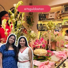We love collaborating with fellow artists. Here we are with the talented team from Guldastan after a wonderful flower arrangement workshop, surrounded by the beautiful table settings our participants created. It’s all about building a creative community.