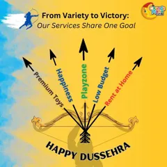 This Dussehra, my services share one goal: victory for fun. I provide premium toys, low-budget packages, and hassle-free rentals at home to ensure your festive celebrations are filled with happiness for the kids.