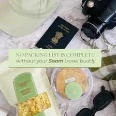 No packing list is complete without your Soam travel buddy. My snacks are wholesome, baked, and travel-friendly, making them the ultimate companion for any journey.