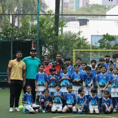 Our academy players and coaches with freestyle champion Archis Patil after an inspiring session.