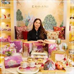 Here I am, surrounded by the elements of a bespoke wedding story I designed. This Pichwai-themed collection, with its vibrant colors and meaningful motifs, shows how I transform a family's vision into a tangible celebration of their heritage.