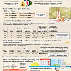 This detailed example from Livemint illustrates how to properly disclose foreign assets, such as stocks and dividends, in Schedule FA of your ITR. It also explains the calculation for claiming Foreign Tax Credit (FTC), a process I am well-versed in.