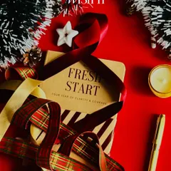 Our "Reset Kit" styled with festive Christmas decor. It's a thoughtful gift for the end of the year, encouraging a moment of pause and reflection.